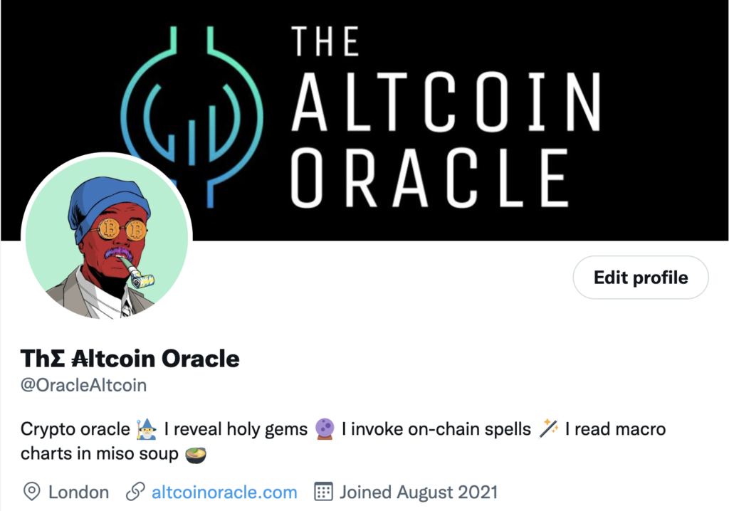 The Altcoin Oracle Twitter Account